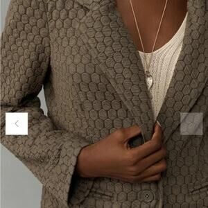 Anthropologie Porridge Olive Green Geometric Textured Knit Blazer Women's XS